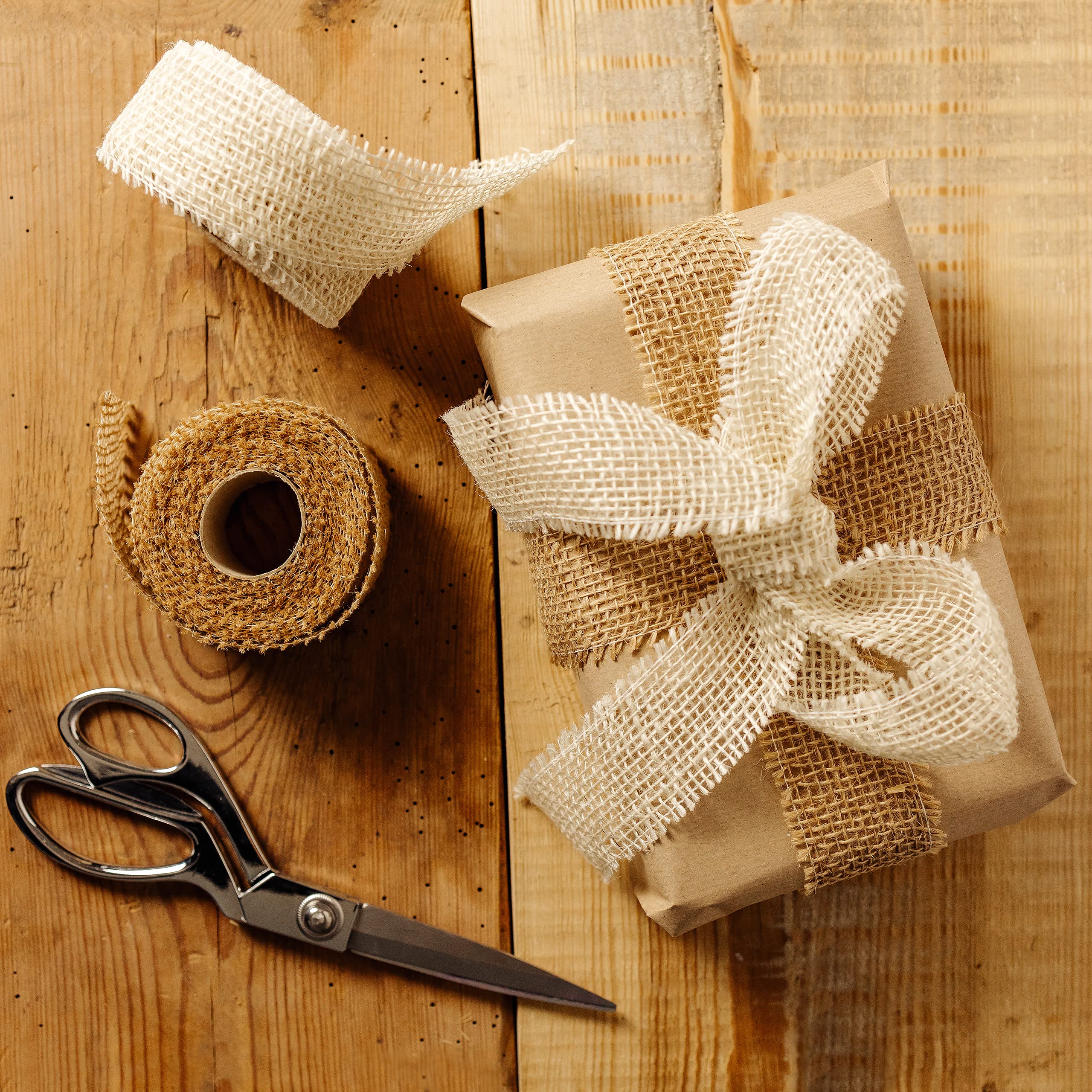 Creative Deco Strings ruban jute 5cm x 5m lot de 2