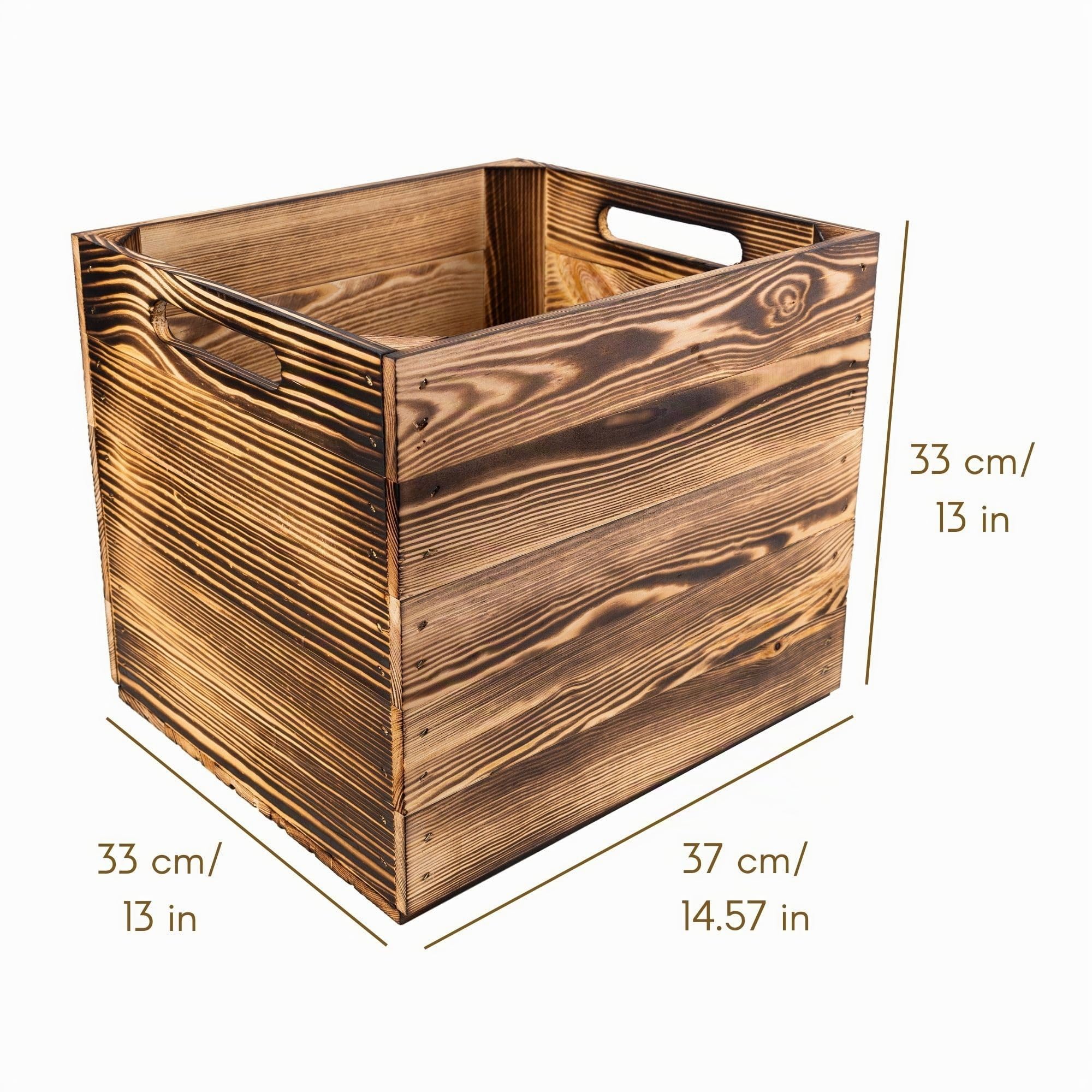 Creative Deco Wood Caisse bois flammé Kallax 33x37x33 cm