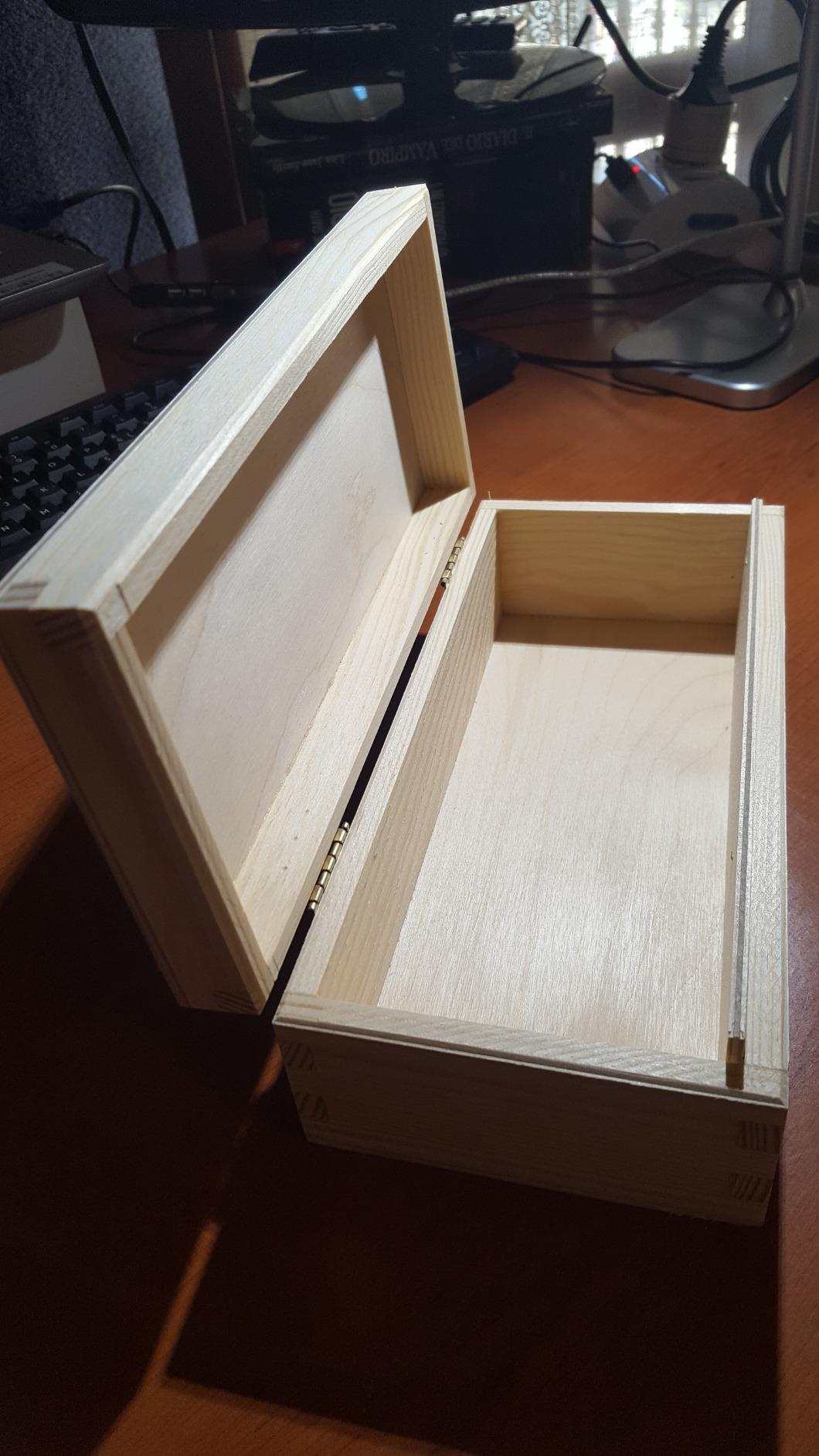 Creative Deco Boîte Bois Brut à Peindre 24 cm avec Couvercle