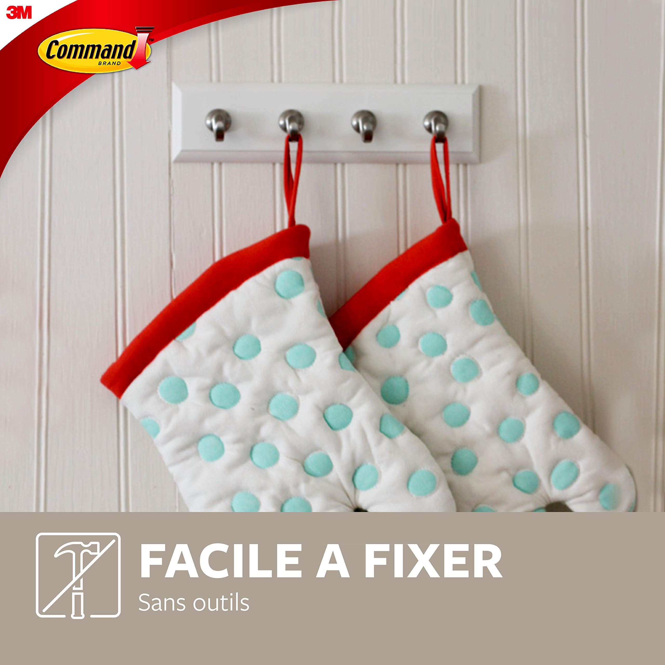 Command Barrette Porte-Clés Blanc 900 g + 6 languettes