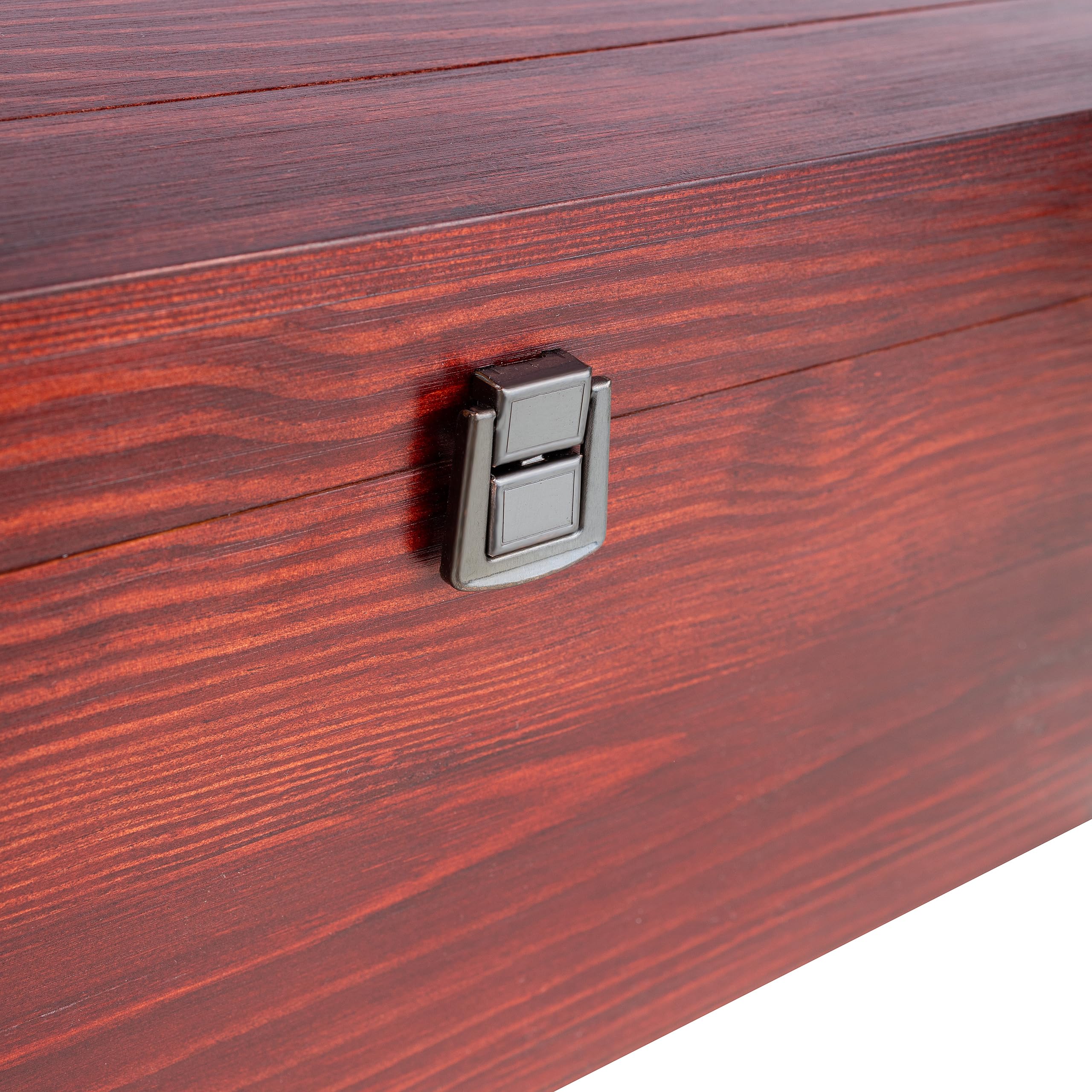 Creative Deco Coffre Bois Burgundy 34,5 cm avec Fermoir à Décorer