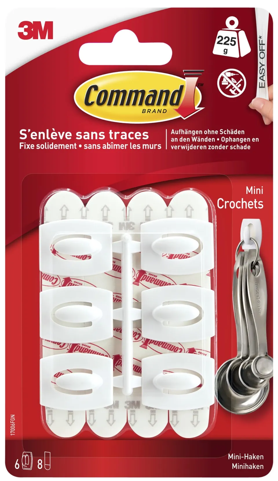 Command Crochets Multi-usages Mini Blancs x6 225 g