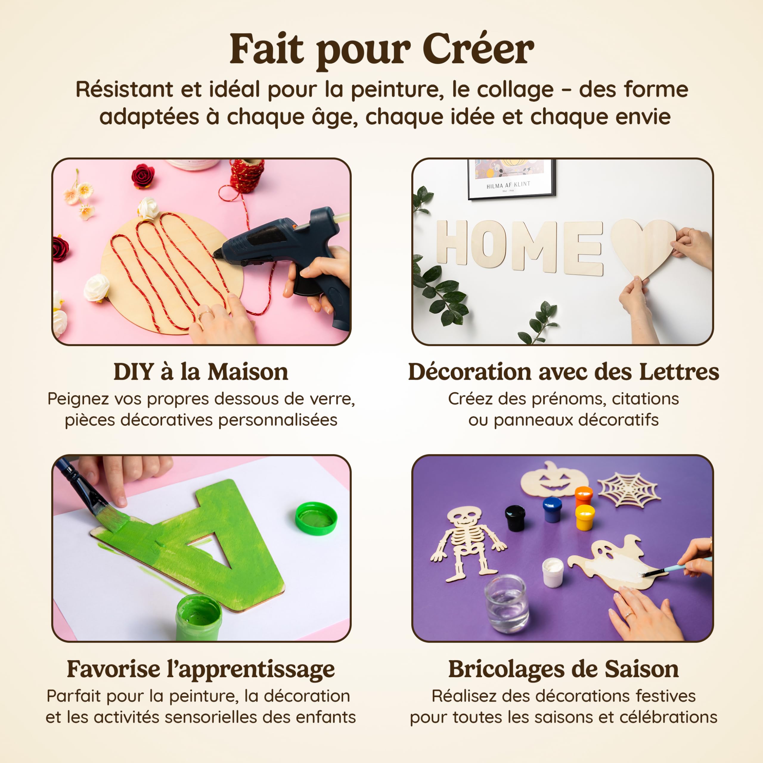 Creative Deco Forme Ovale Bois Contreplaqué 3mm