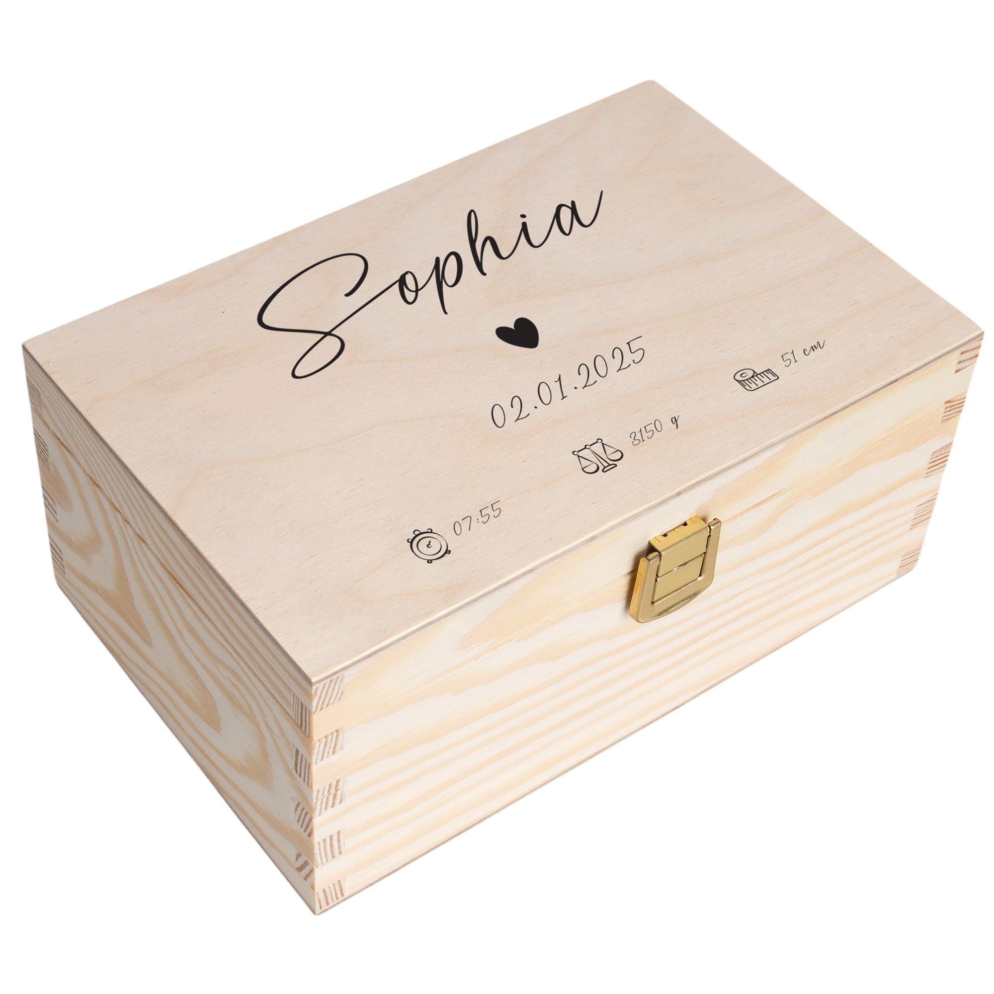 Creative Deco Boîte en bois brut 21,4 cm beige à décorer