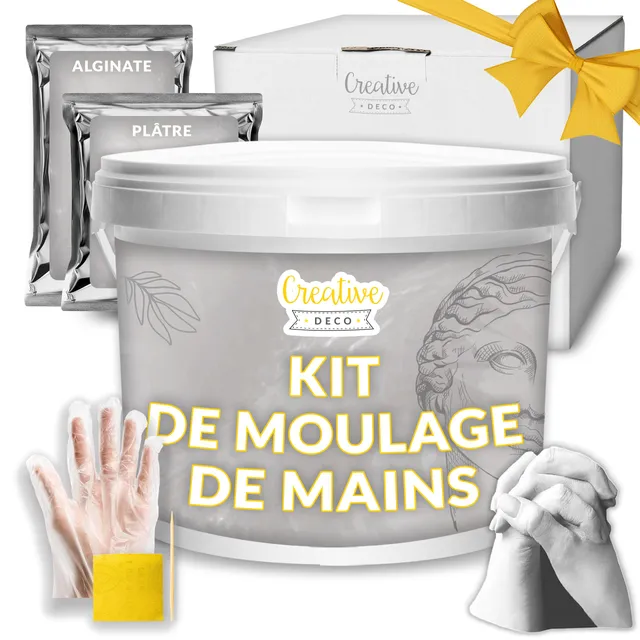 Creative Deco kit moulage main 3D plâtre empreinte couple