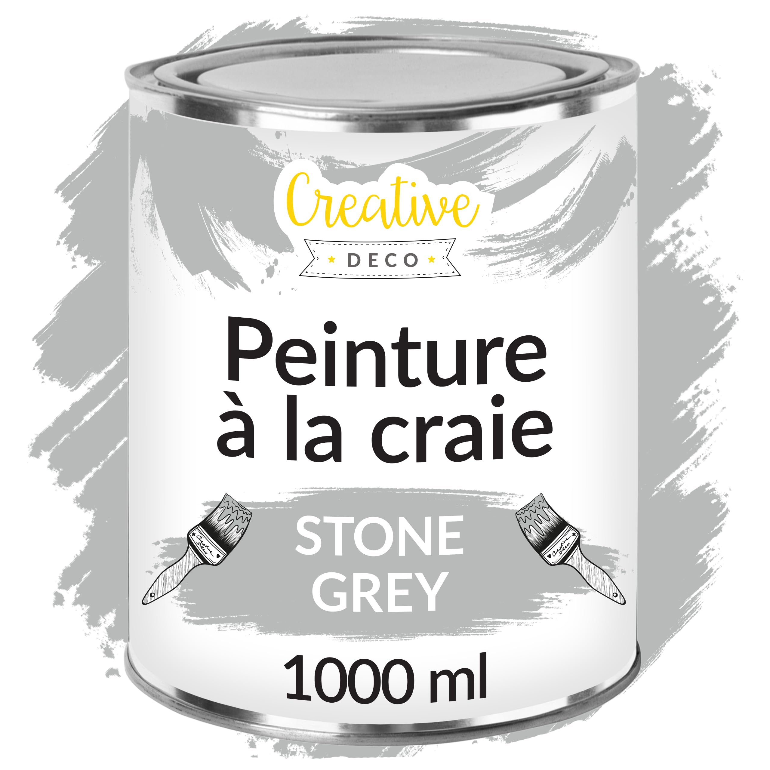 Creative Deco Peinture Craie Grise 1L Mat Meuble à l'Eau