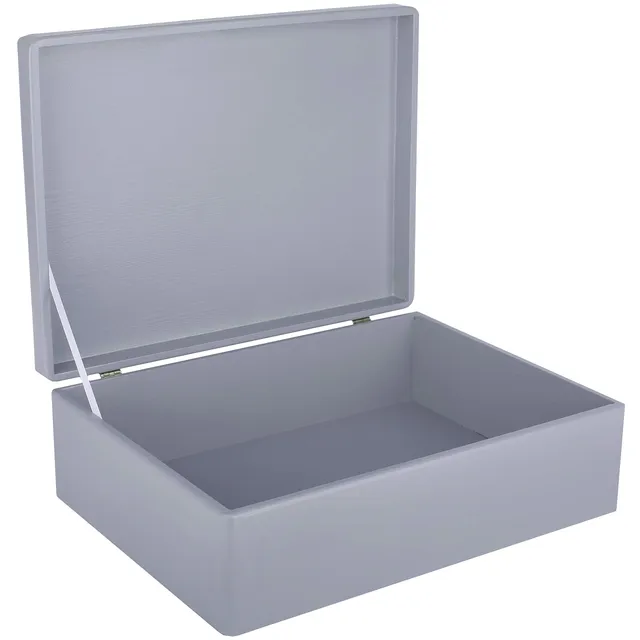 Creative Deco Boîte rangement bois gris 40x30x14 cm