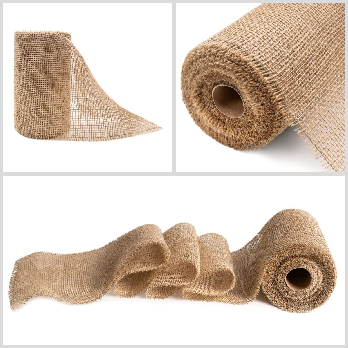 Creative Deco Ruban 20cmx10m Toile de Jute Beige Naturel