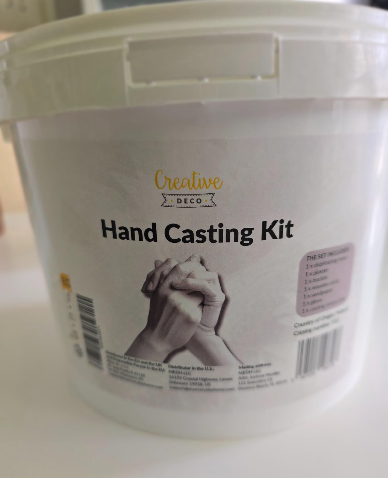 Creative Deco kit moulage main 3D plâtre empreinte couple
