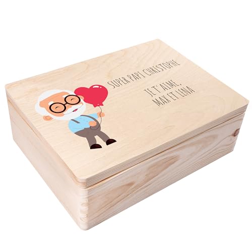 Creative Deco Boîte en bois grand-père 40x30x14 personnalisée