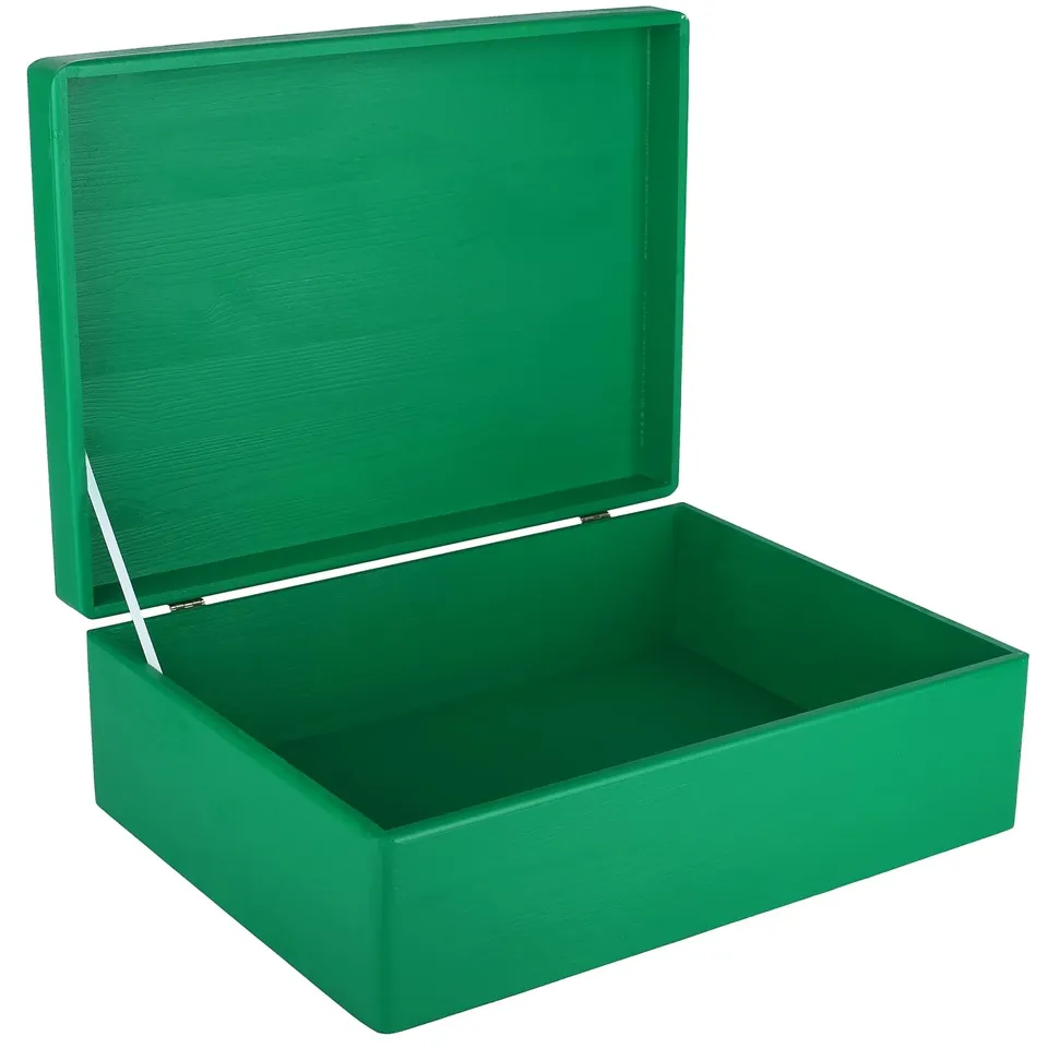 Creative Deco Wood boîte bois vert 40x30x14cm à décorer