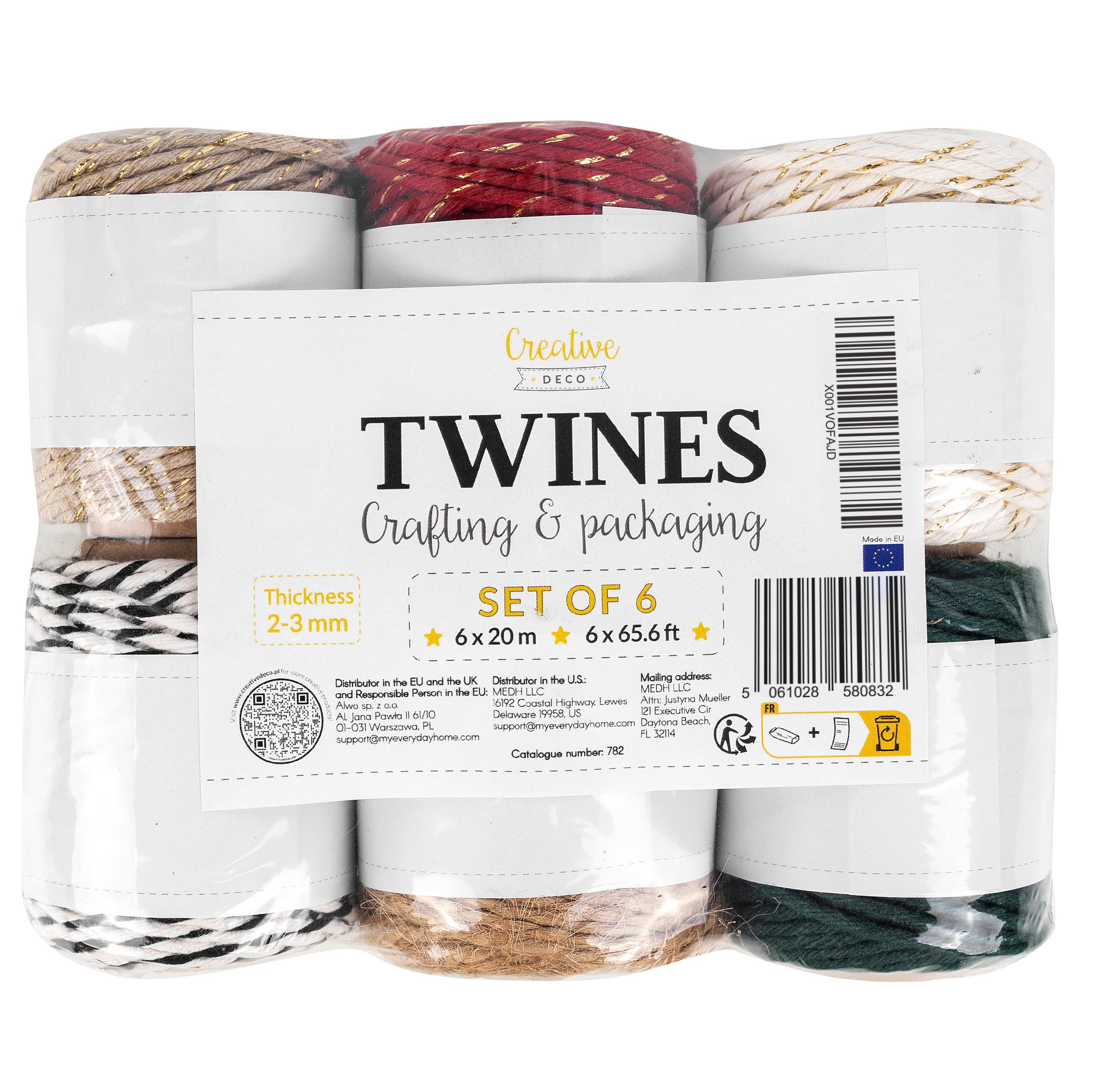Creative Deco Strings Kit 6 ficelles 6x20m 2-3mm