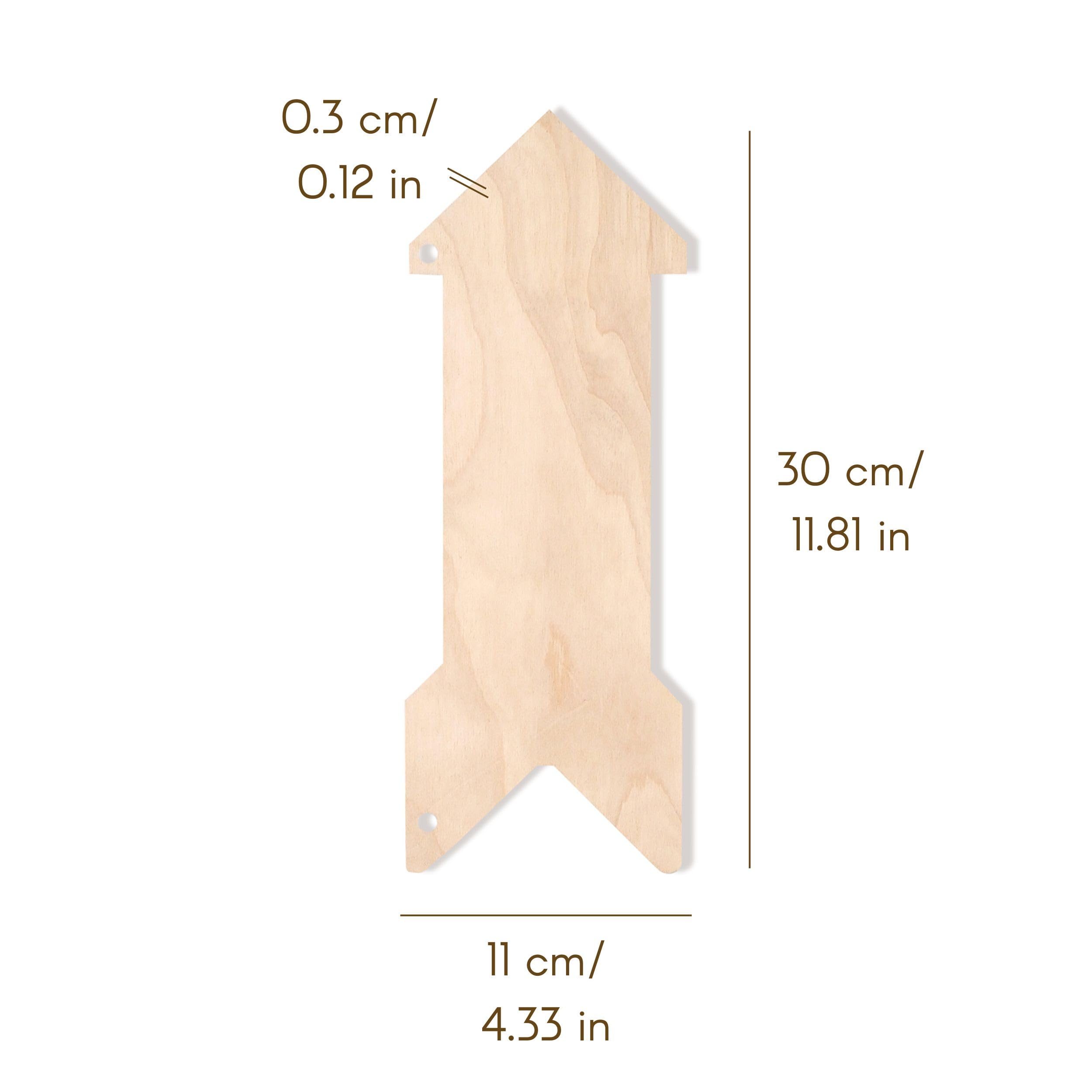 Creative Deco Flèches bois 30x11 cm lot 5 à peindre