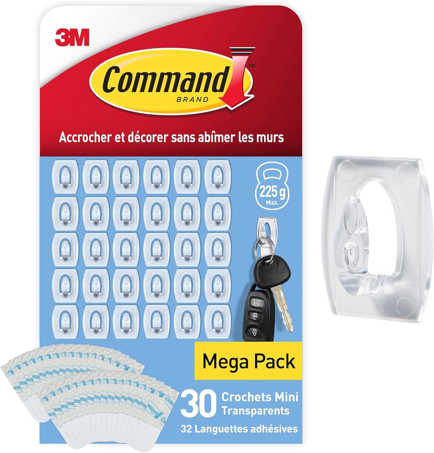 Command Crochets Transparents mini x30 +32 languettes