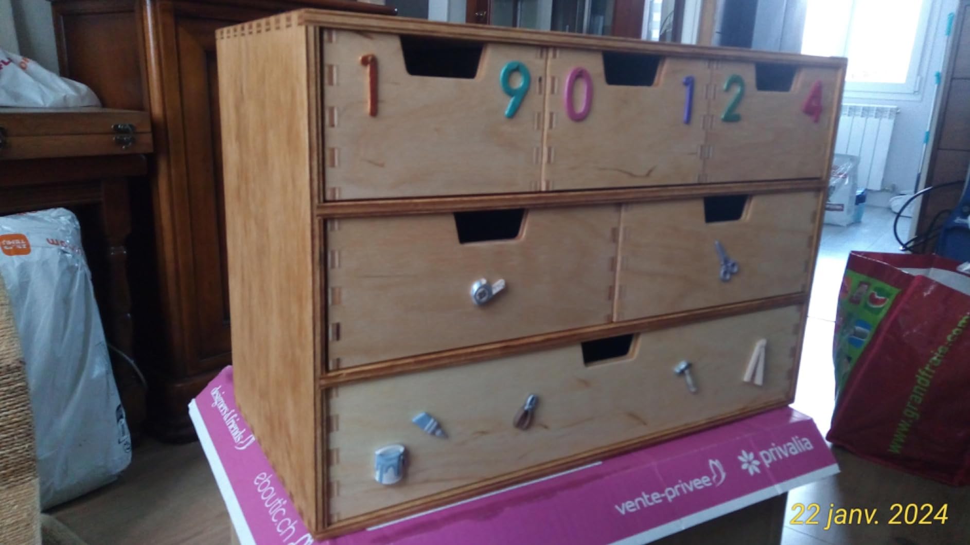 Creative Deco Petite Commode Bois 2 Tiroirs 33x25cm à Peindre