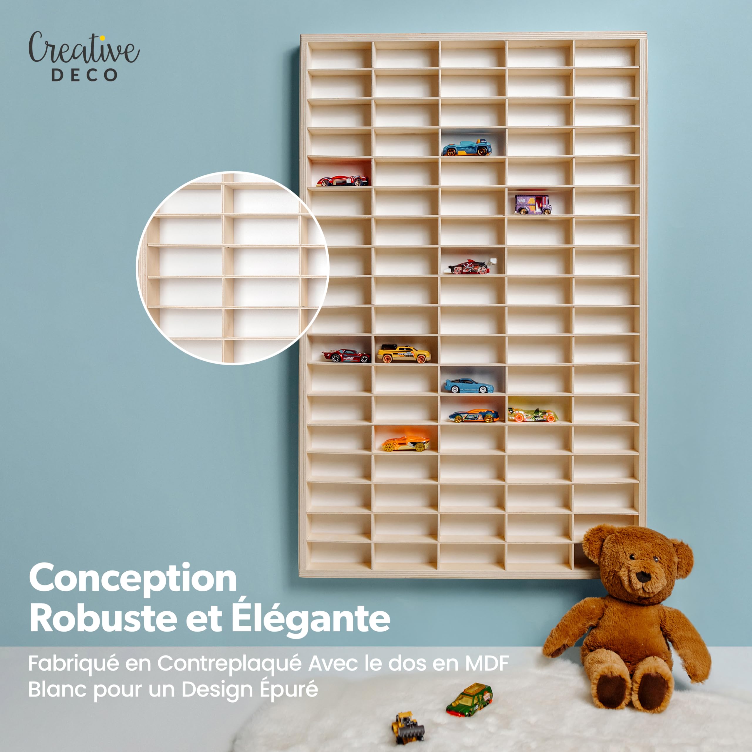Creative Deco Étagère Collection Bois 90 Cases 78,8 cm