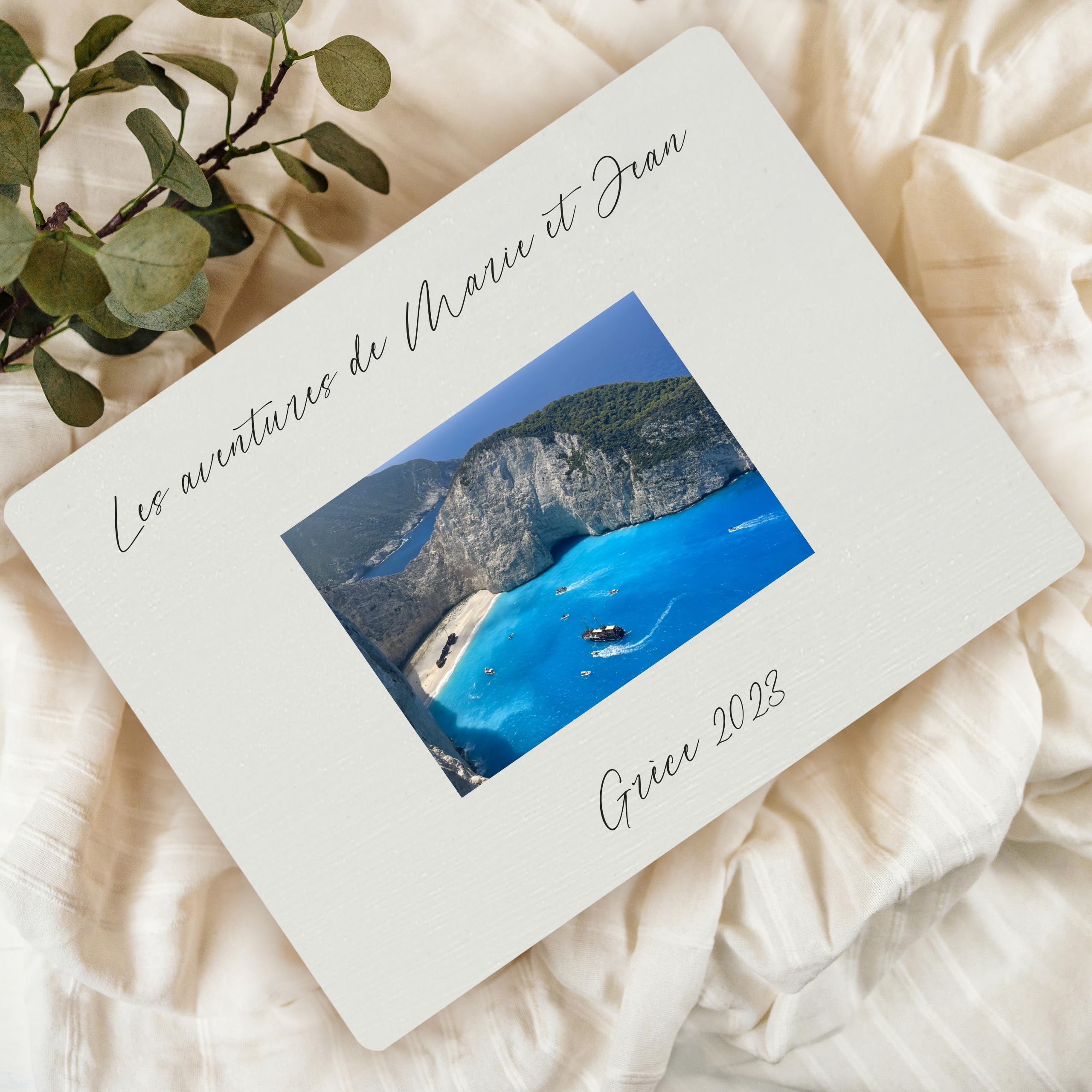 Creative Deco Boîte Bois Photo Blanc 40x30x14cm