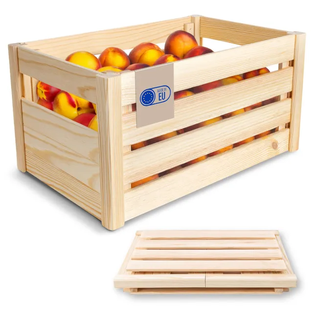 Creative Deco Caisse pliante bois ajourée 46x29,5x23,5 cm