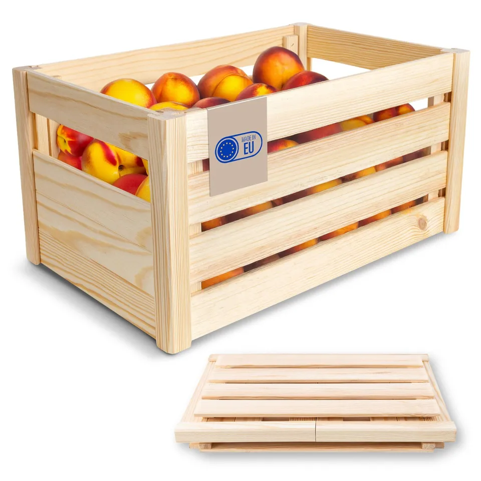 Creative Deco Caisse pliante bois ajourée 46x29,5x23,5 cm