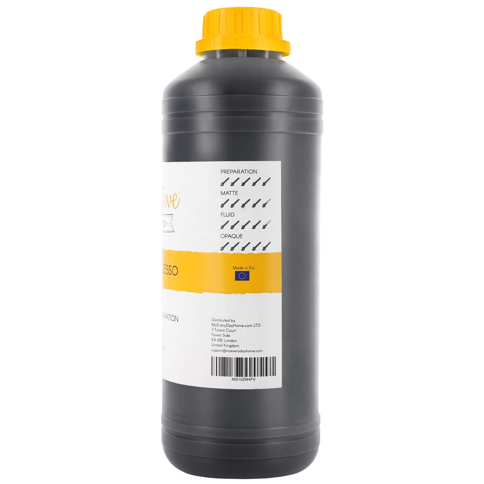 Creative Deco Gesso acrylique noir 1 L sous-couche apprêt toile