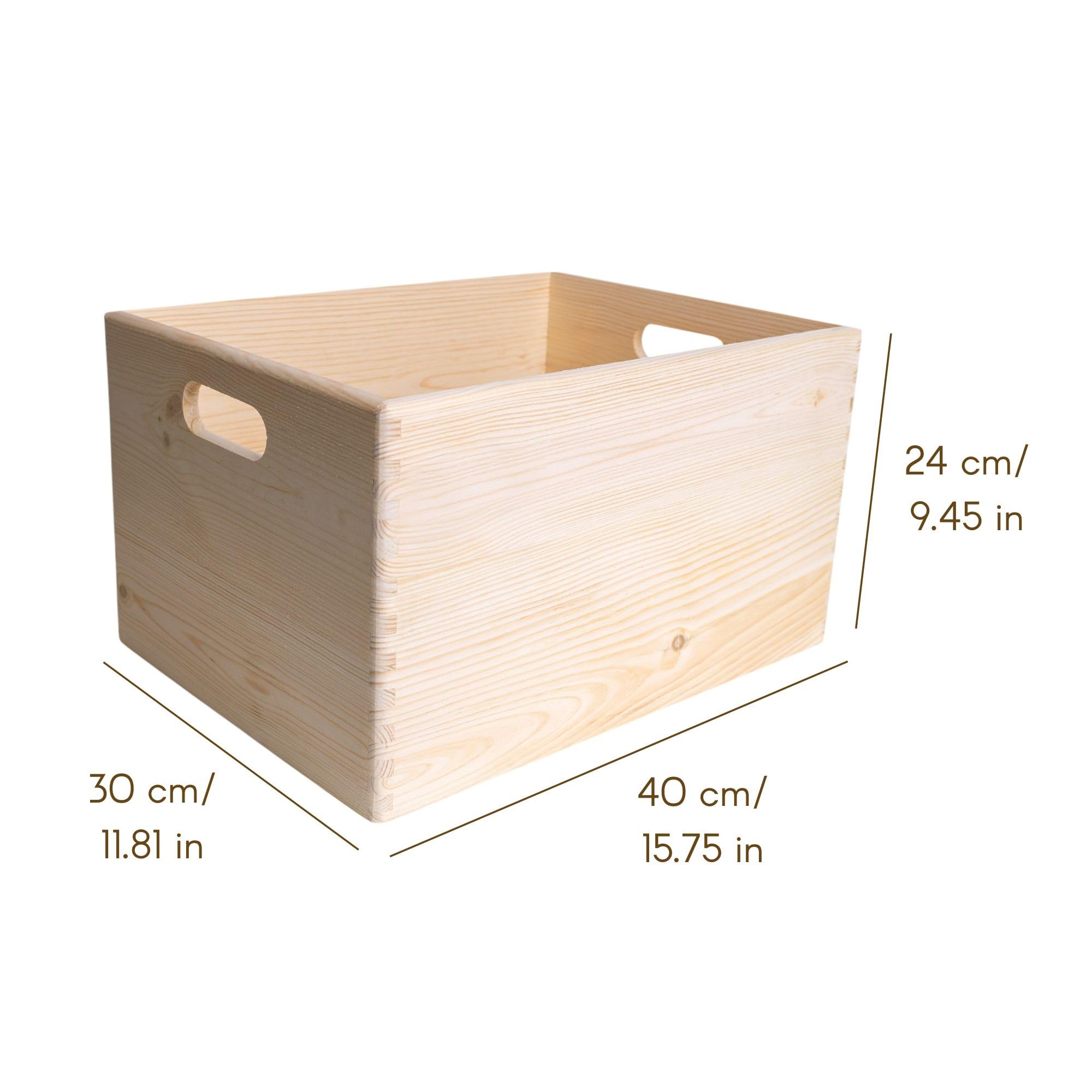 Creative Deco Caisse bois 40x30x24 cm beige rangement bureau
