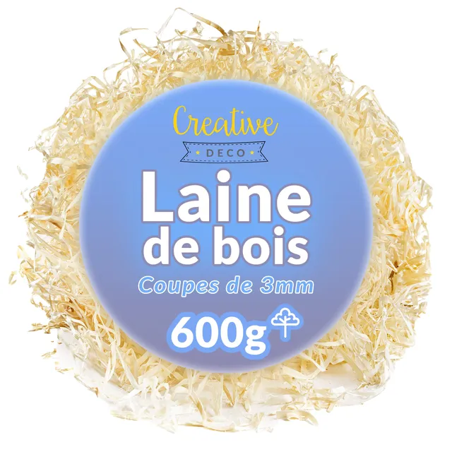 Creative Deco Scrapbooking Laine de Bois 600g Épicéa