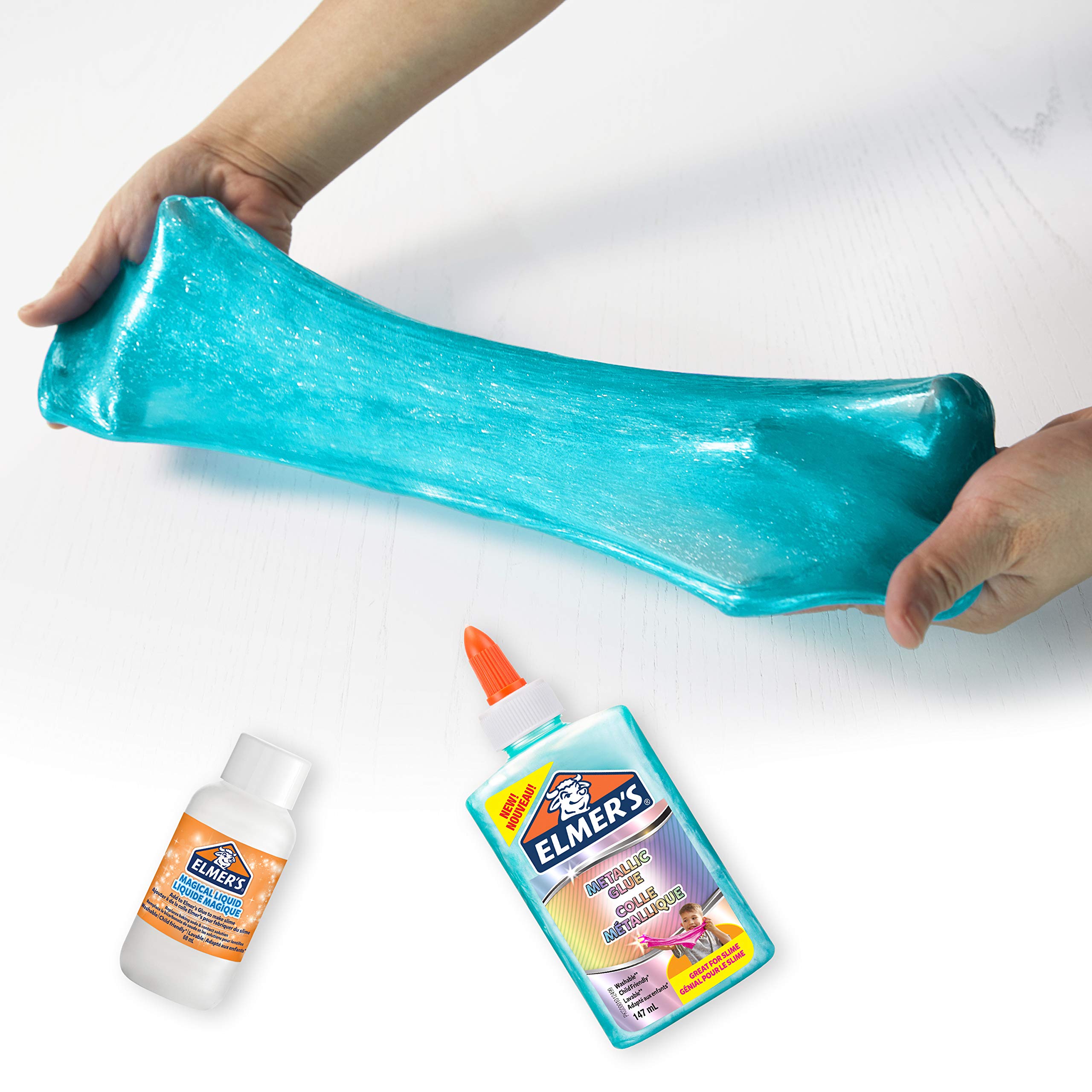 Elmer's Colle PVA métallique bleu canard 147 ml lot 3 slime