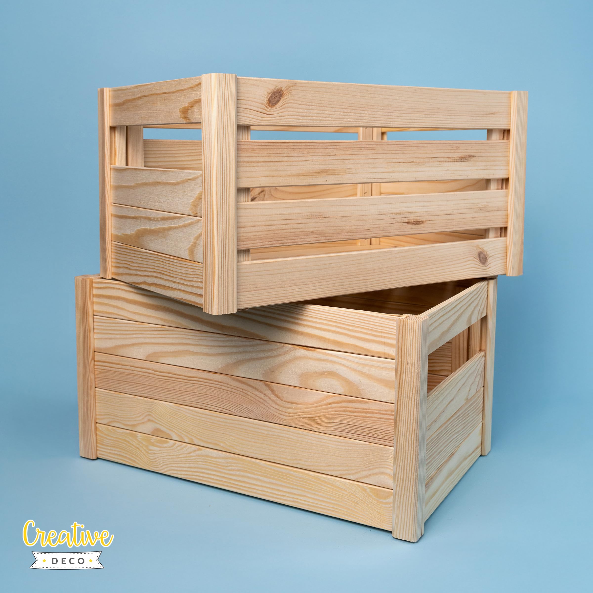 Creative Deco Caisse pliante bois ajourée 46x29,5x23,5 cm