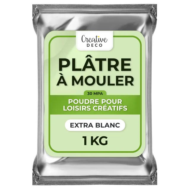 Creative Deco Modelling plâtre extra blanc 1 kg résistant