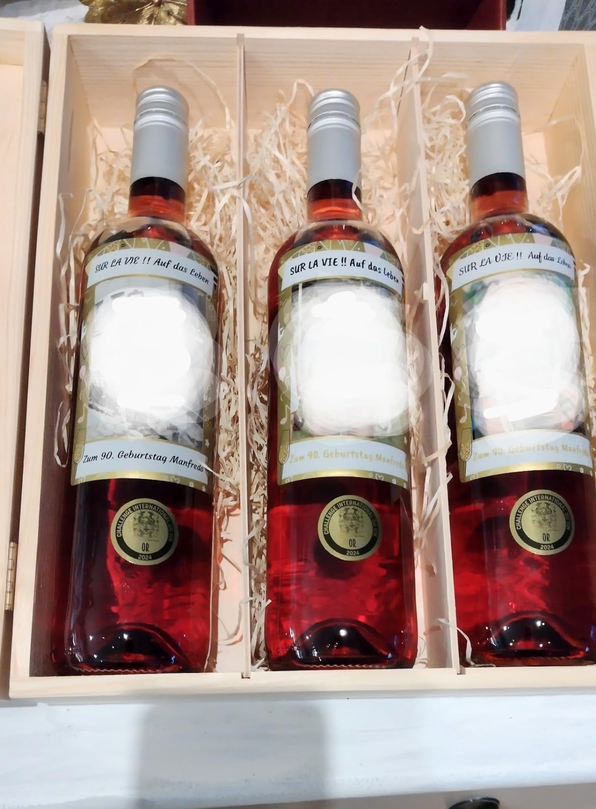 Creative Deco Boîte Vin Bois Texte Souhaité 35 cm Cadeau