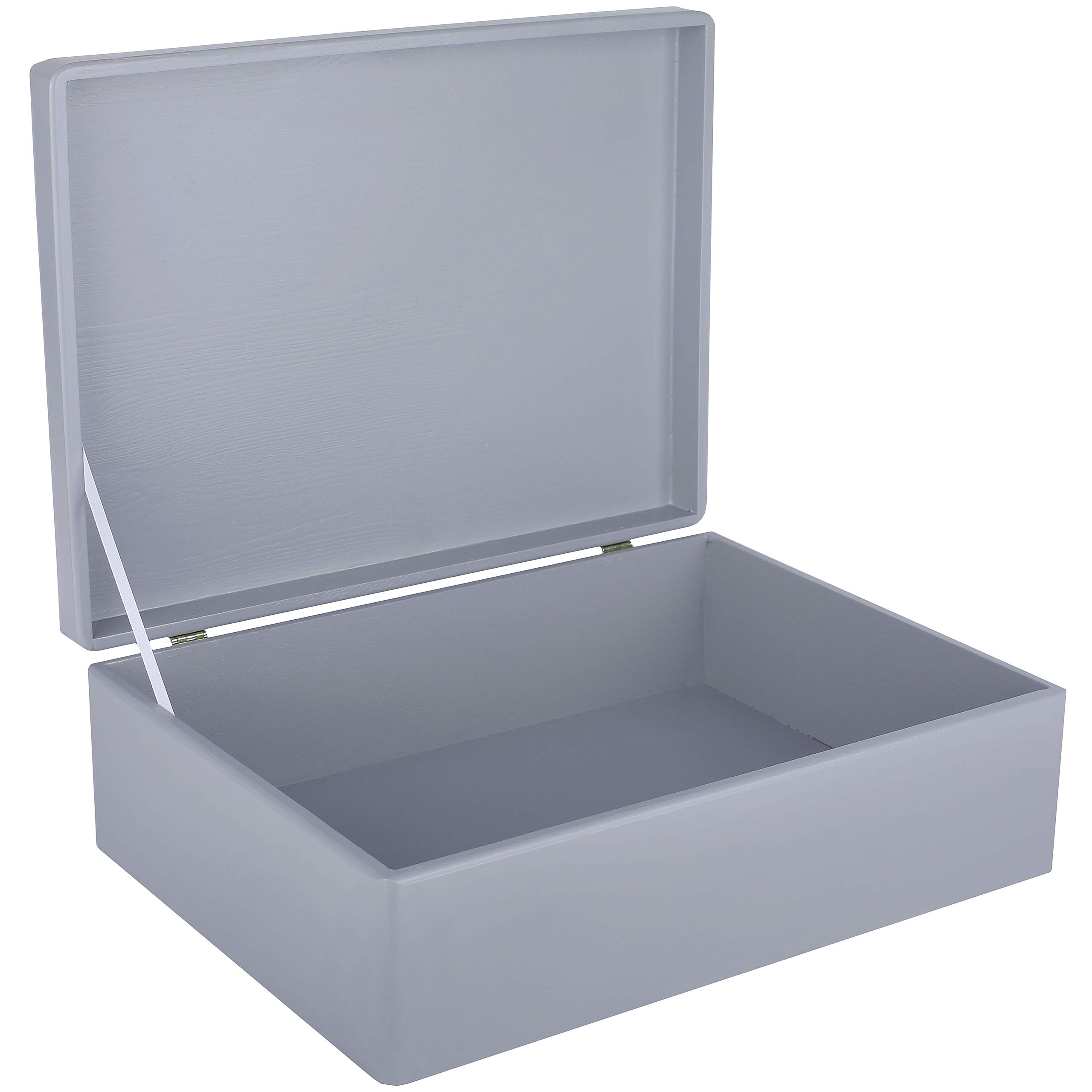 Creative Deco Boîte rangement bois gris 40x30x14 cm