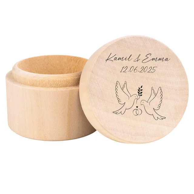 Creative Deco Boîte Bois Mariage Personnalisée 5,5 cm