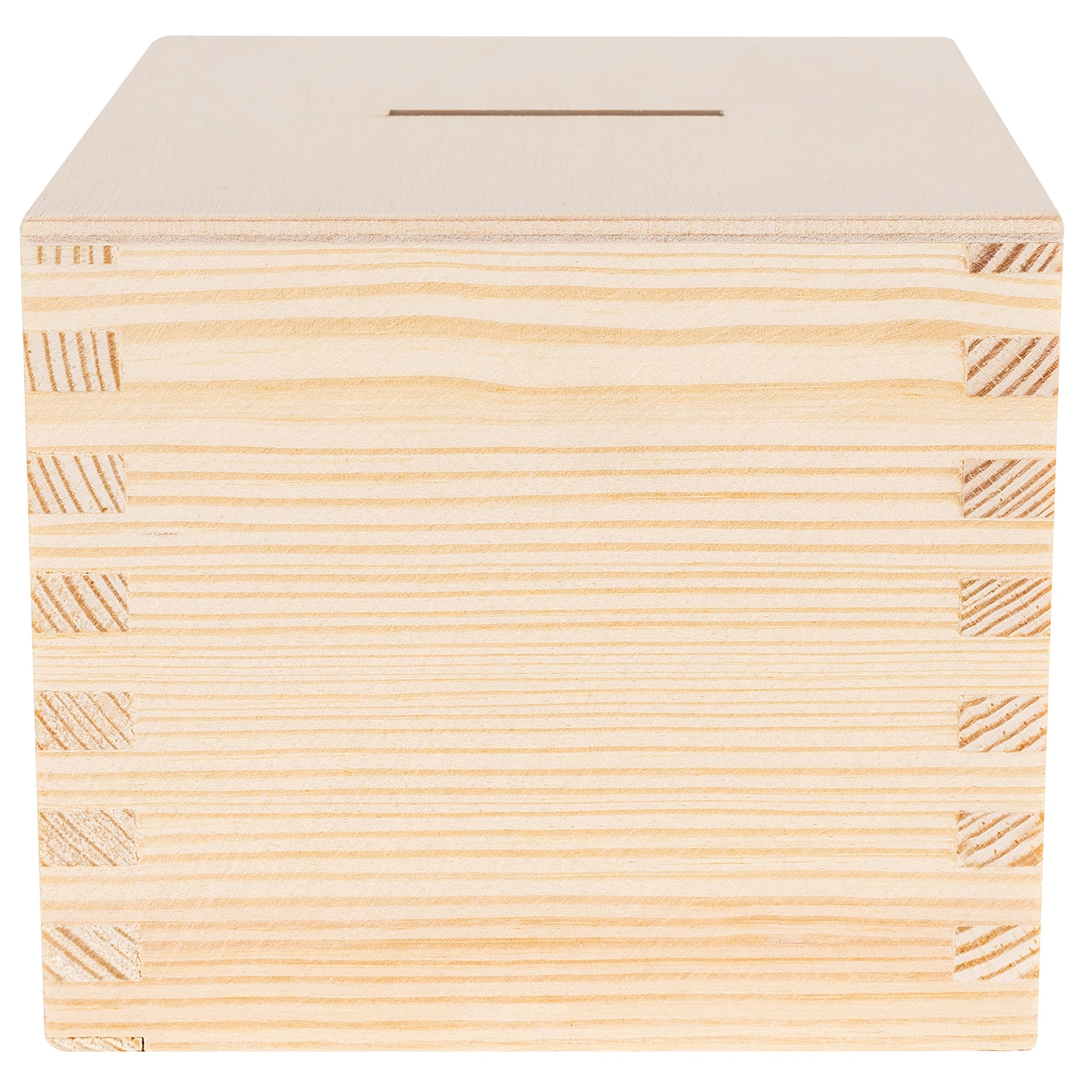 Creative Deco tirelire bois pin naturel 9,5x9,5 cm à décorer