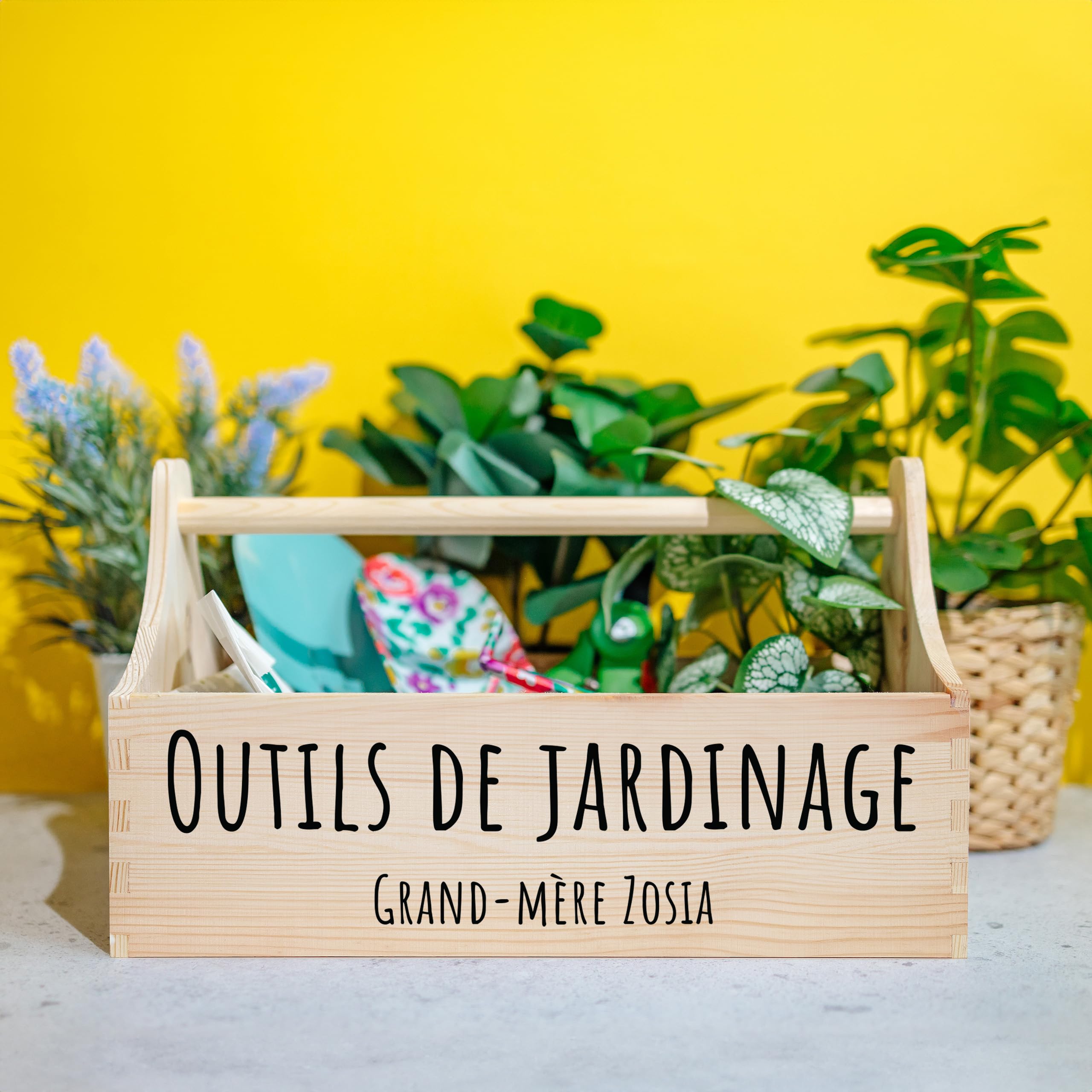 Creative Deco Boîte à outils bois 34x18x20,5 cm personnalisation