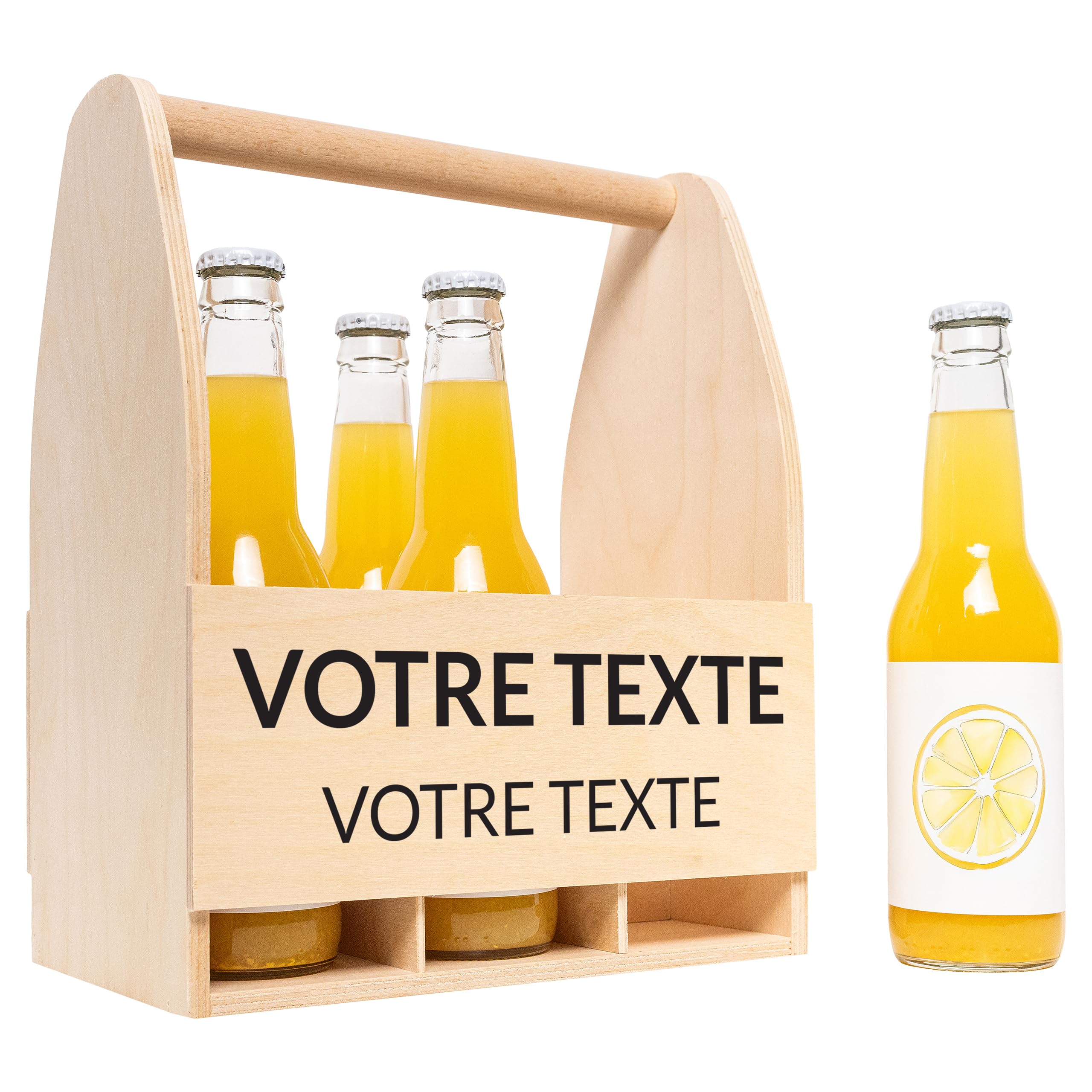 Creative Deco Coffret bière bois 6 bouteilles photo 24x16x30 cm