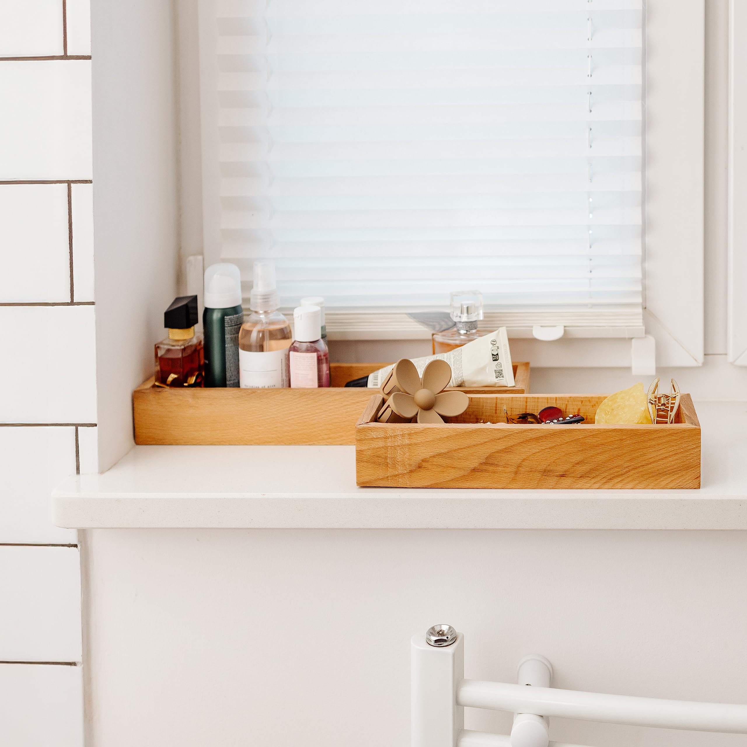 Creative Deco Plateau Rangement Bois 28x9x5 cm Hêtre