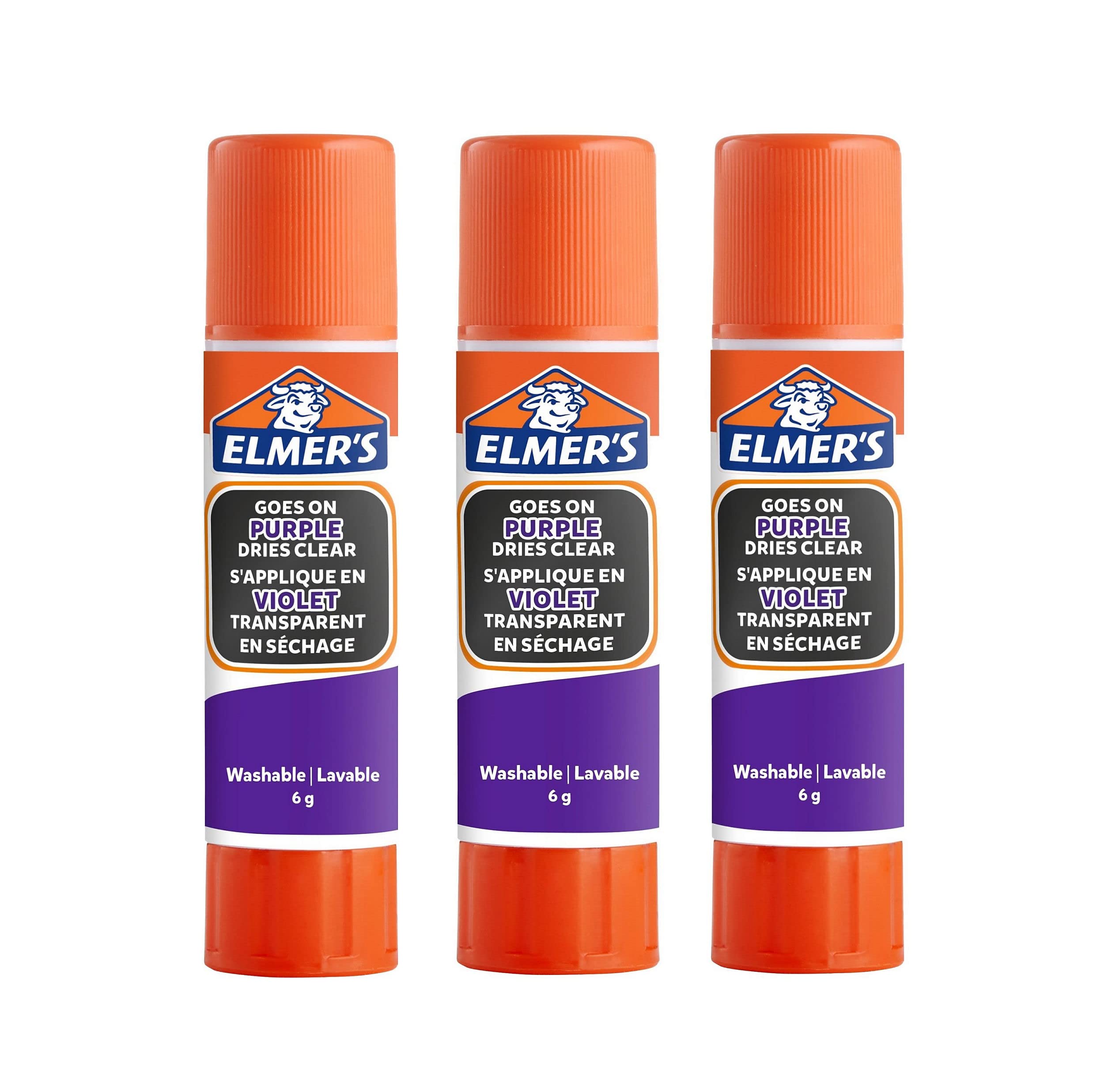 Elmer's Bâton colle violette 22 g lot 10 école lavable enfant
