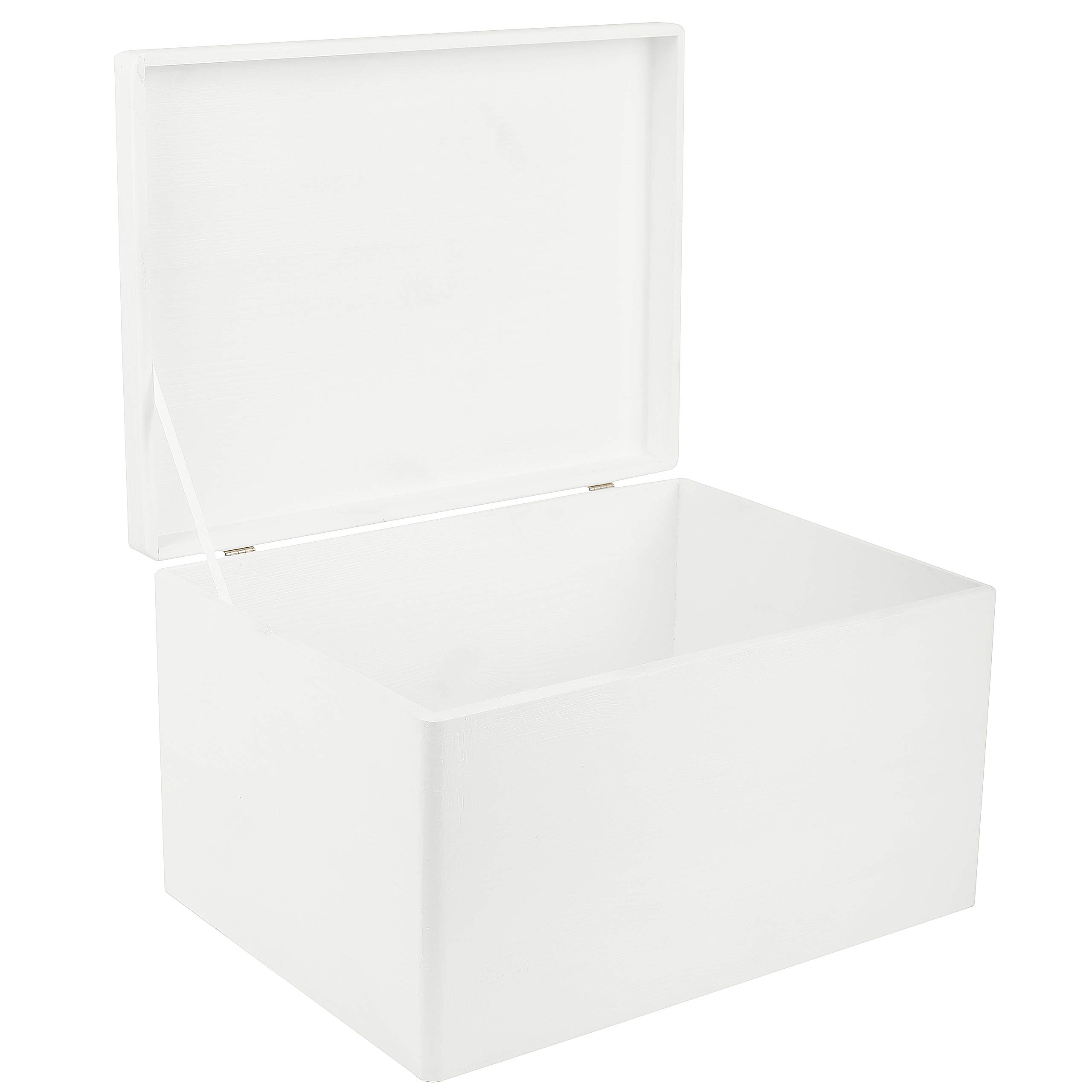 Creative Deco Boîte Rangement Bois Blanc 40x30x24 couvercle