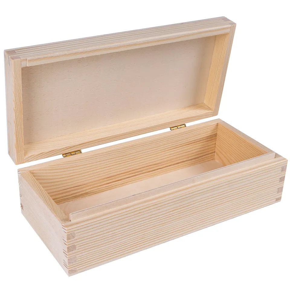 Creative Deco Boîte Bois Brut à Peindre 24 cm avec Couvercle