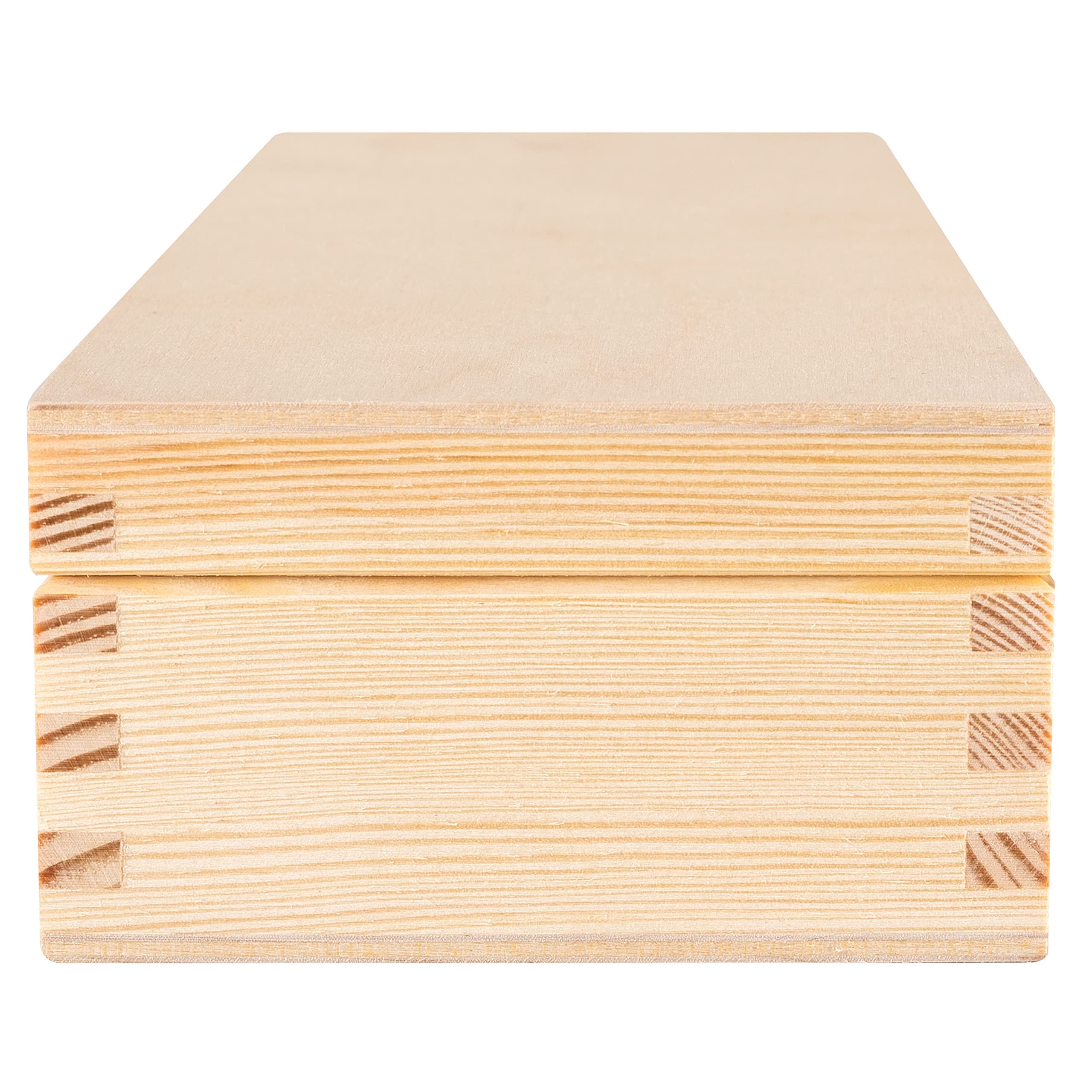 Creative Deco Boîte bois brut 24 cm avec fermoir à décorer