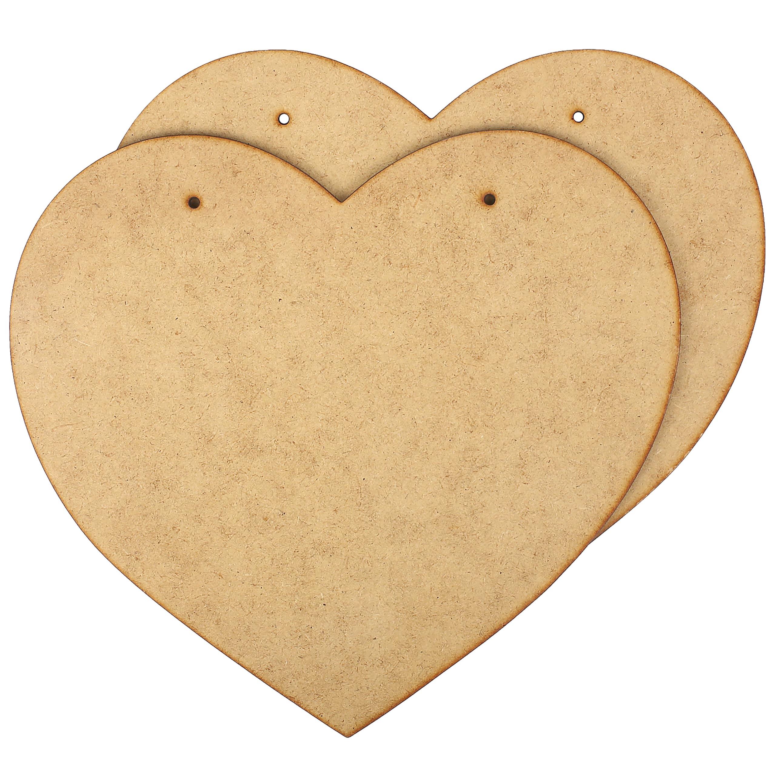 Creative Deco Plaques Cœur MDF 15x13 cm Lot de 4 à Peindre