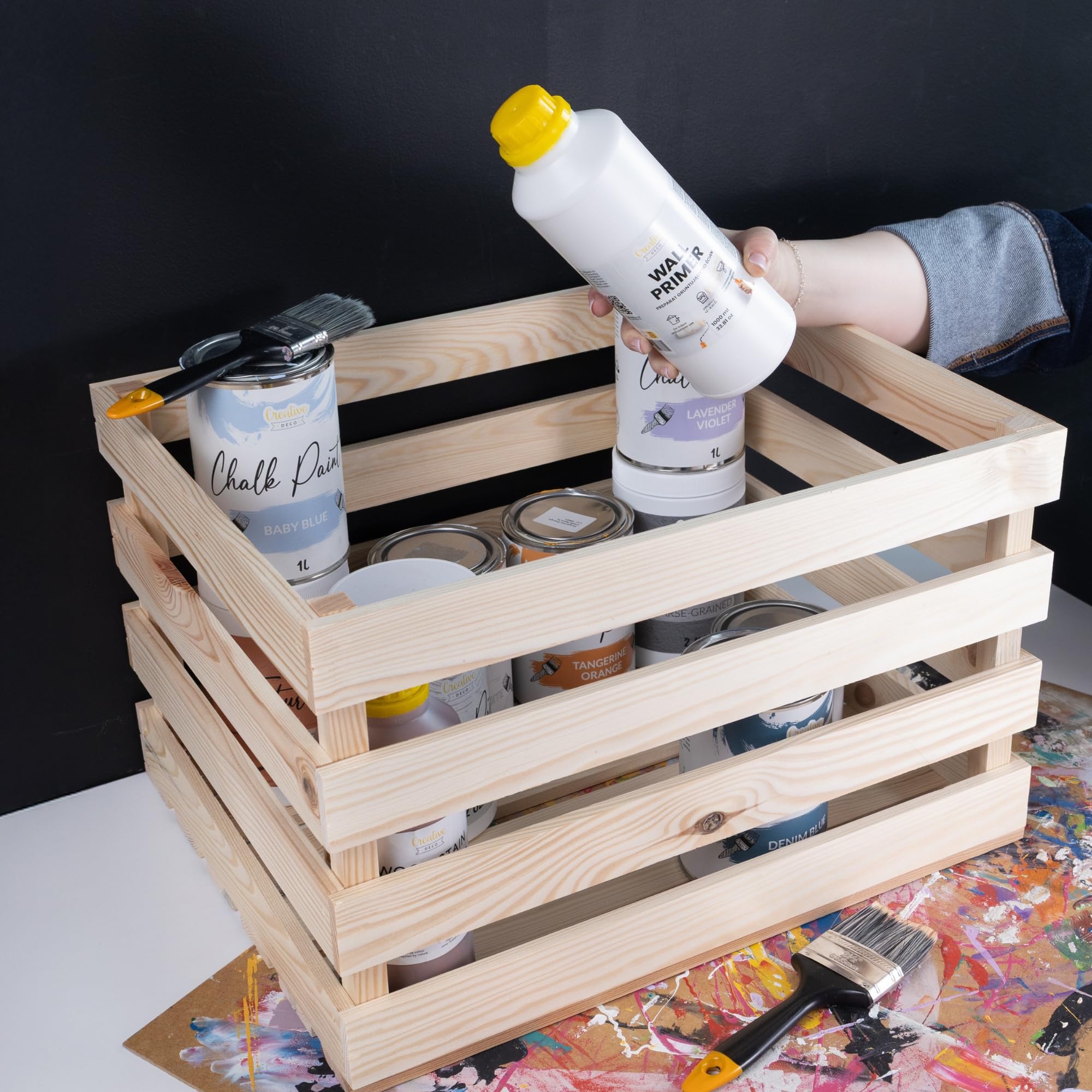 Creative Deco Wood caisse bois 50x40x30 cm pin naturel