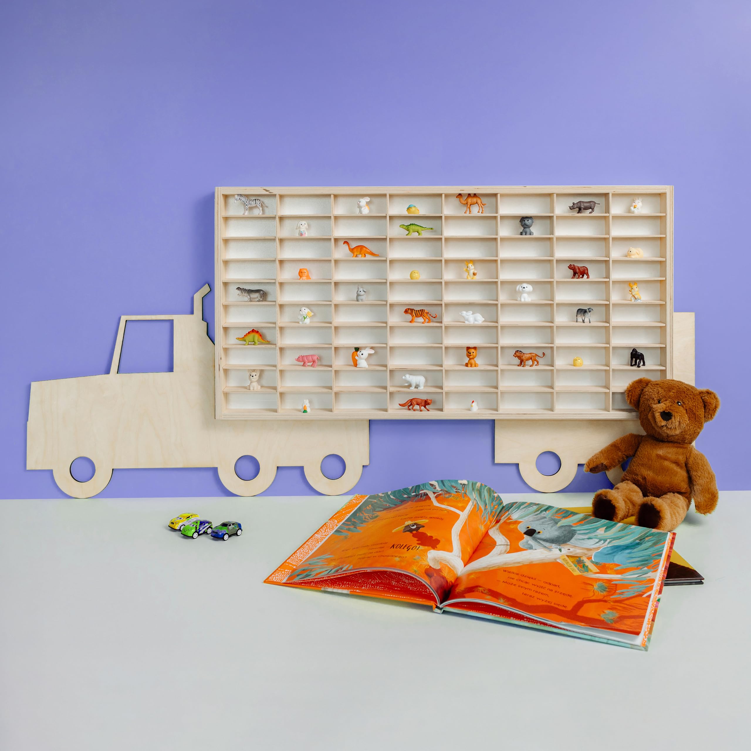 Creative Deco étagère camion bois 80 cases 116x54x5 cm
