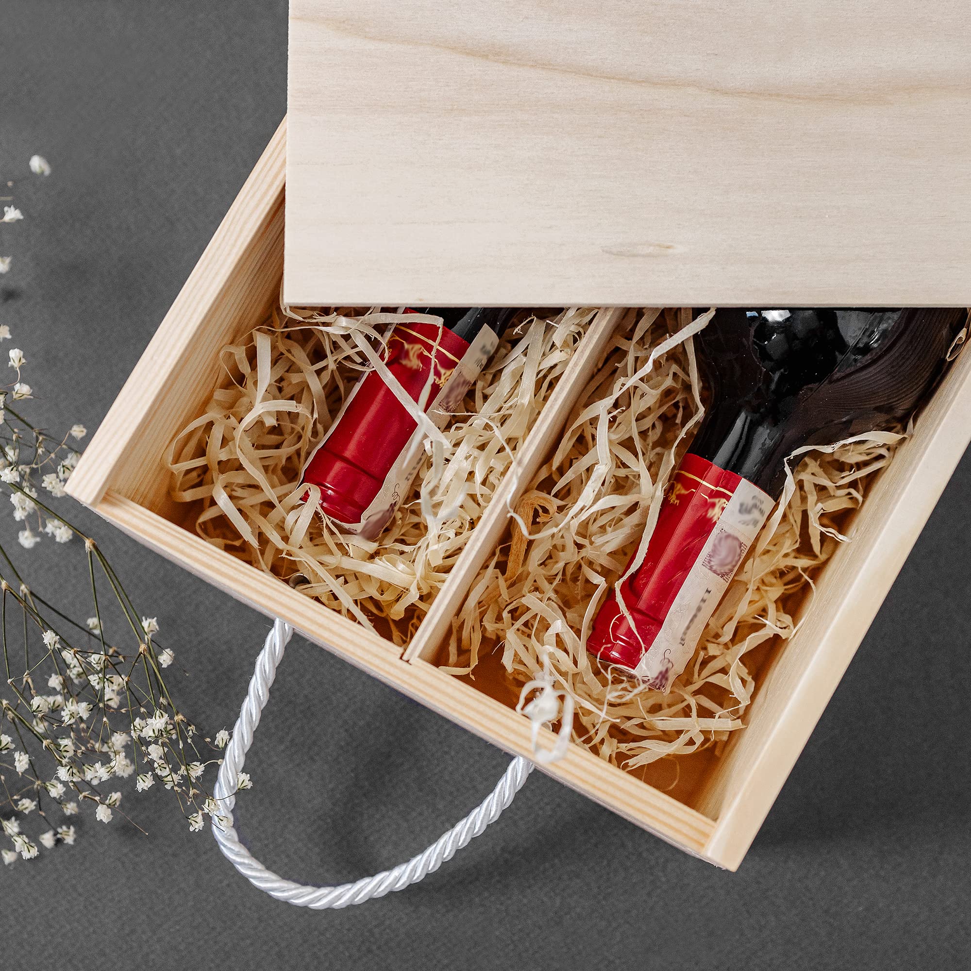 Creative Deco Caisse Vin Bois 2 Bouteilles 35x21 cm