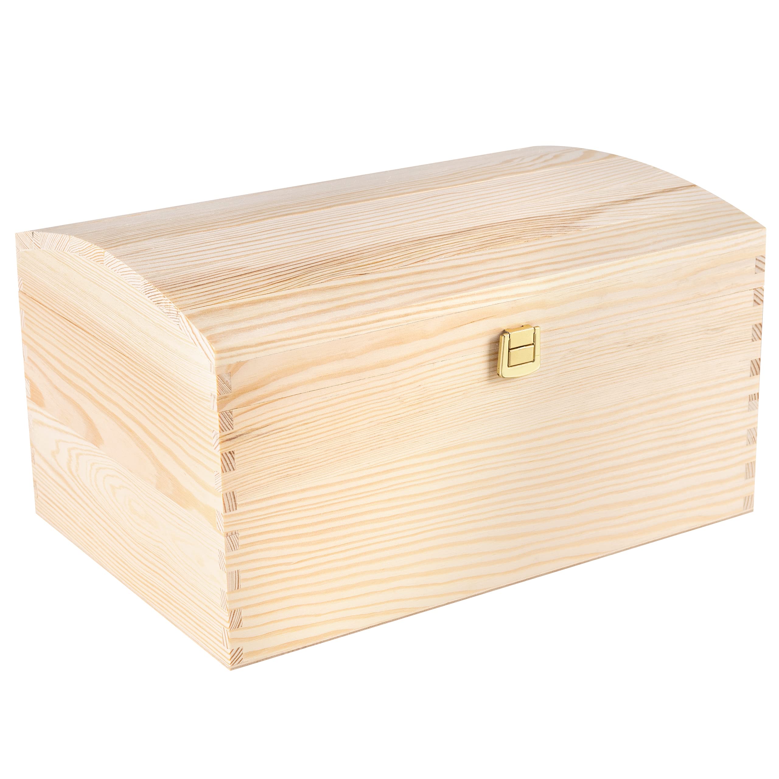 Creative Deco Wood coffre bois brut 34,5x25x19,2 cm