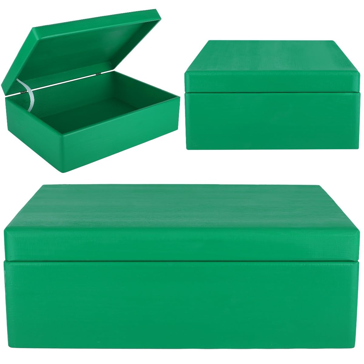 Creative Deco Wood boîte bois vert 40x30x14cm à décorer