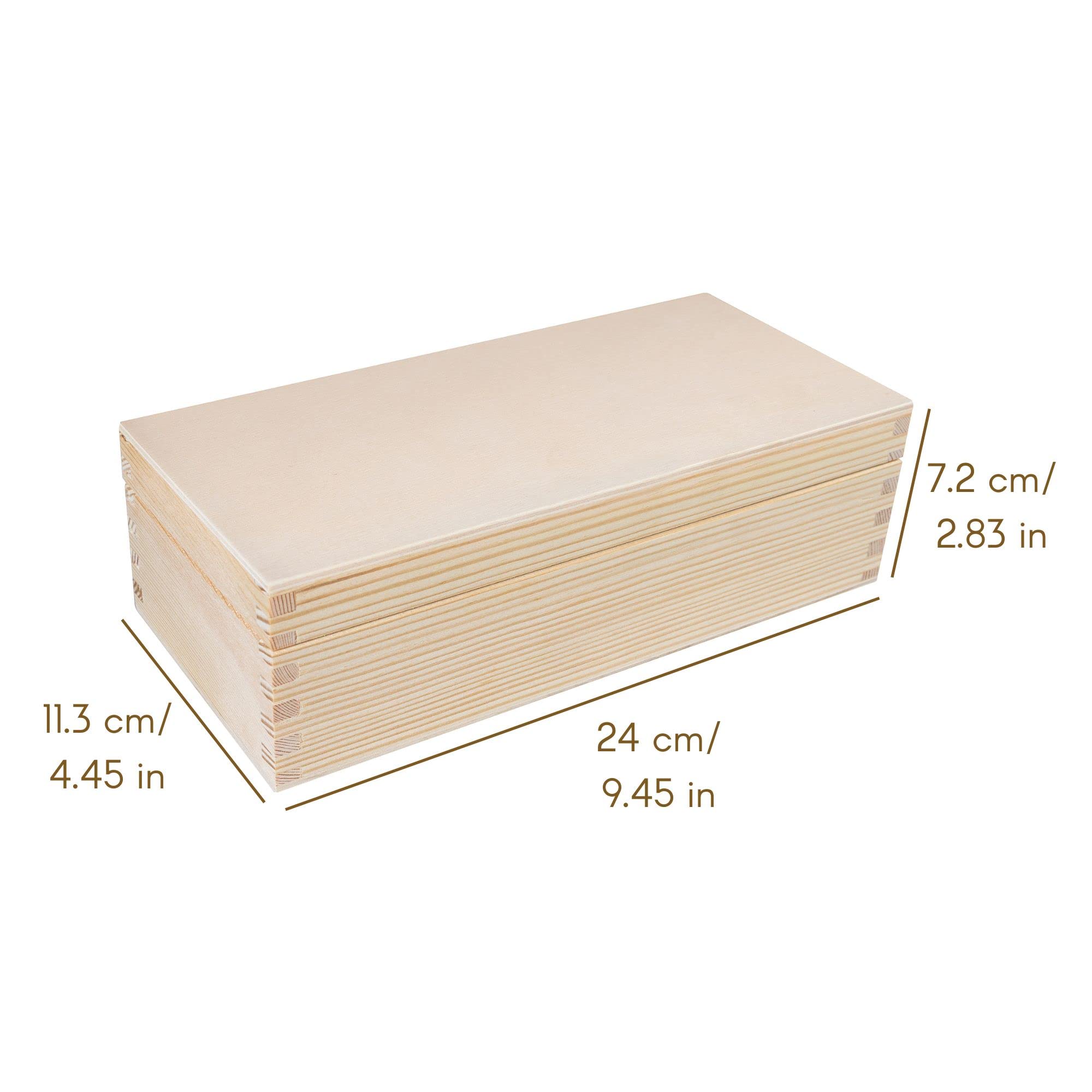 Creative Deco Boîte Bois Brut à Peindre 24 cm avec Couvercle