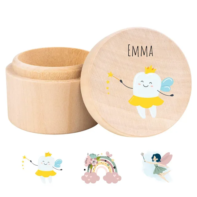 Creative Deco Boîte Bois Dents de Lait Petite Souris 5,5 cm