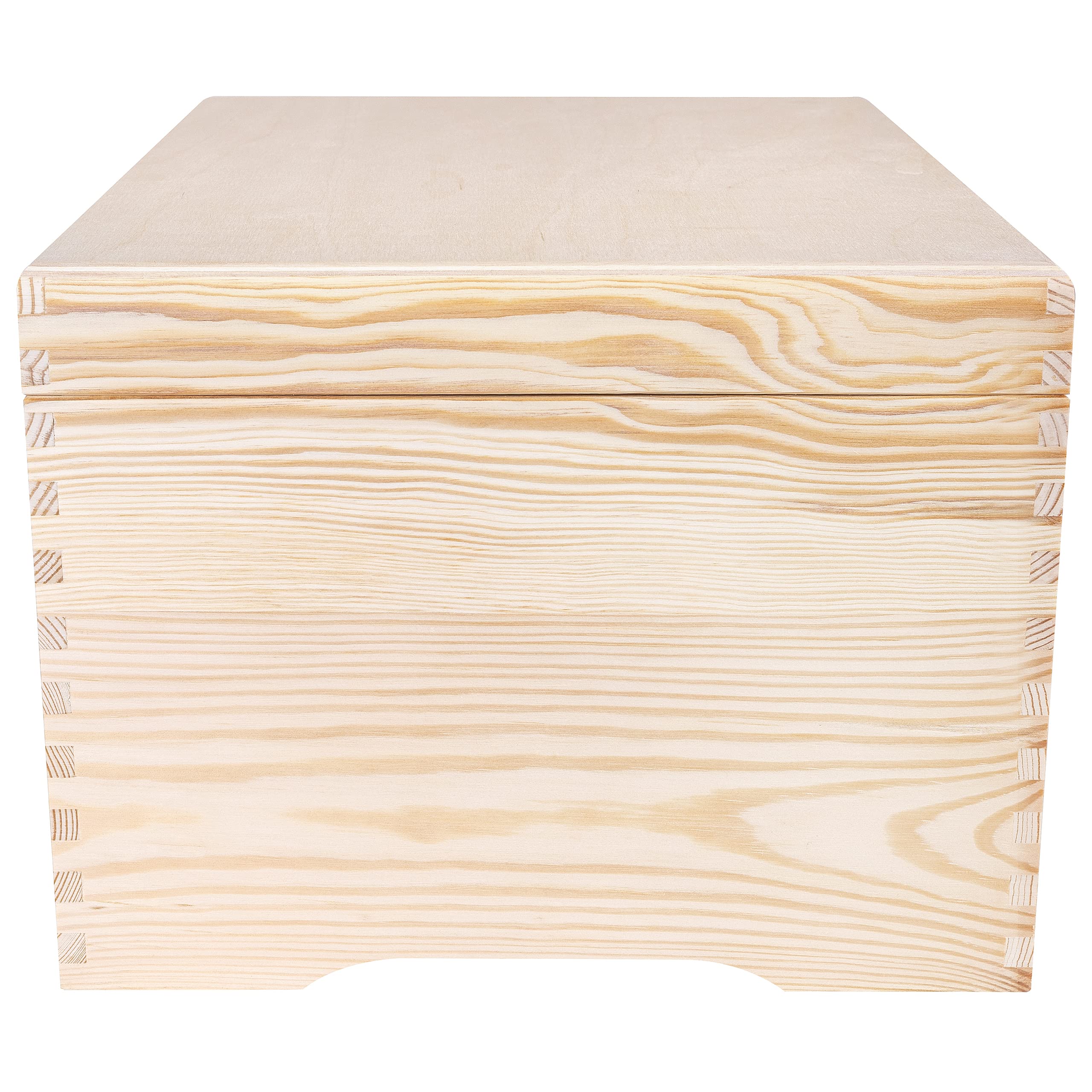 Creative Deco Coffre XXL 40x30,5x24 cm Boîte Bois Brut Couvercle