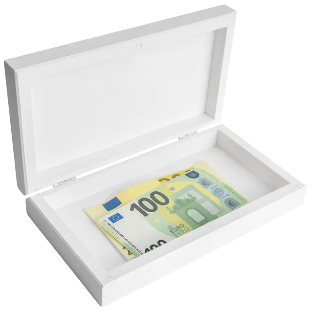 Creative Deco Boîte bois blanc couvercle 18x10x3,5 cm